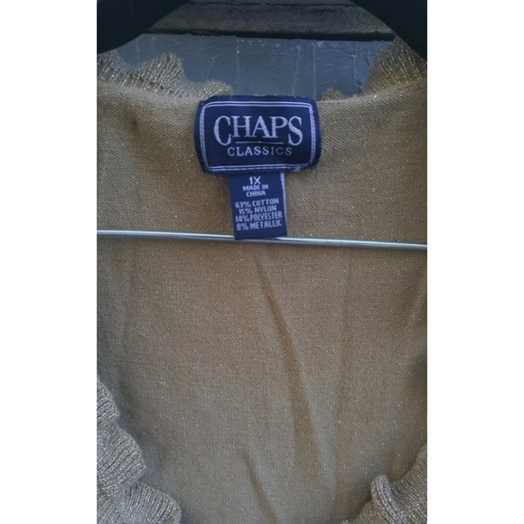 Chaps Classics Gold Shimmer Top - Picture 4 of 9